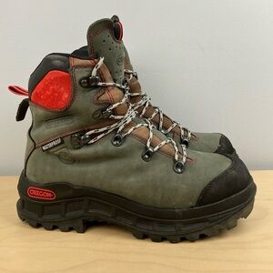 Oregon Men’s Size 8.0 Fiordland Gray Leather Chainsaw Boots Class 2 Waterproof
